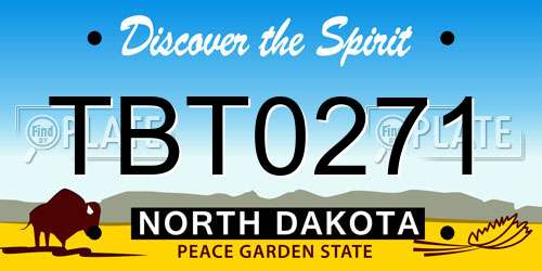TBT0271 North Dakota License Plate