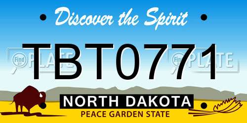 TBT0771 North Dakota License Plate