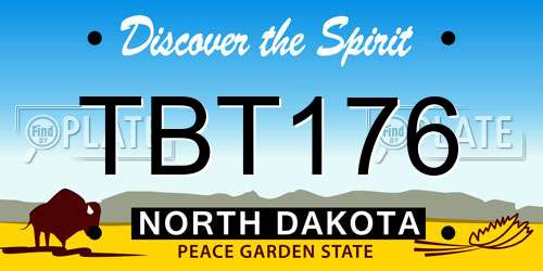 TBT176 North Dakota License Plate