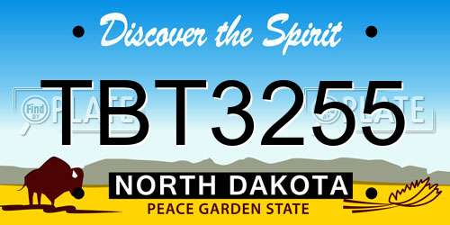 TBT3255 North Dakota License Plate