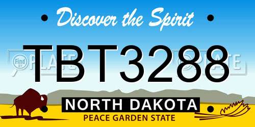 TBT3288 North Dakota License Plate