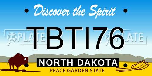 TBTI76 North Dakota License Plate