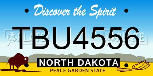 TBU4556 North Dakota License Plate