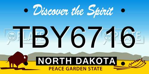 TBY6716 North Dakota License Plate