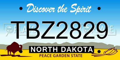TBZ2829 North Dakota License Plate