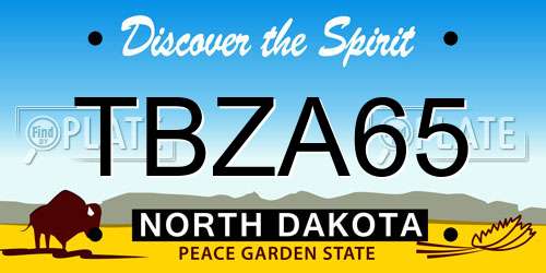 TBZA65 North Dakota License Plate