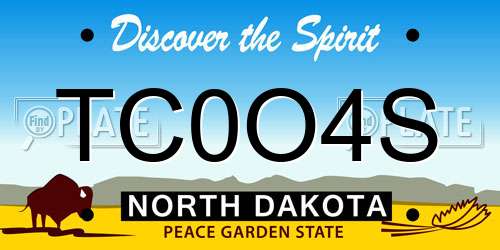 TC0O4S North Dakota License Plate