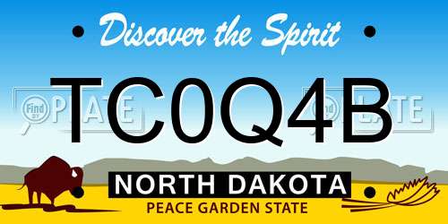TC0Q4B North Dakota License Plate