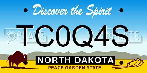 TC0Q4S North Dakota License Plate