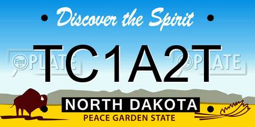 TC1A2T North Dakota License Plate