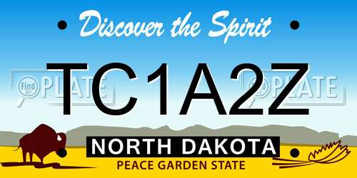 TC1A2Z North Dakota License Plate