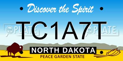 TC1A7T North Dakota License Plate