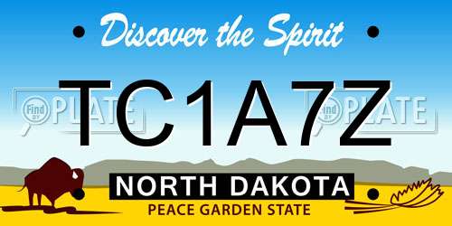 TC1A7Z North Dakota License Plate