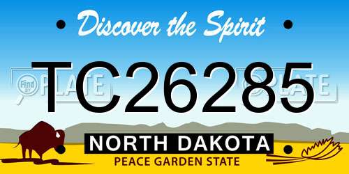 TC26285 North Dakota License Plate