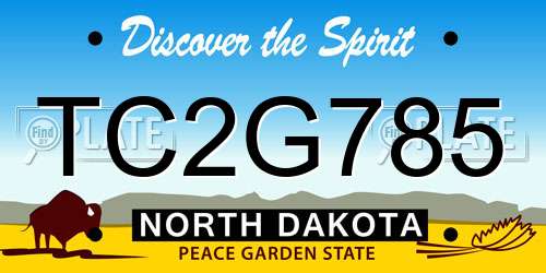 TC2G785 North Dakota License Plate