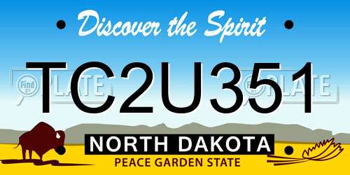 TC2U351 North Dakota License Plate