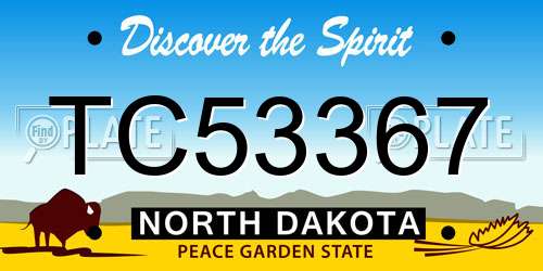 TC53367 North Dakota License Plate