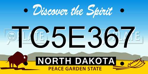 TC5E367 North Dakota License Plate