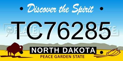 TC76285 North Dakota License Plate