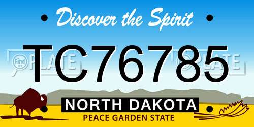 TC76785 North Dakota License Plate