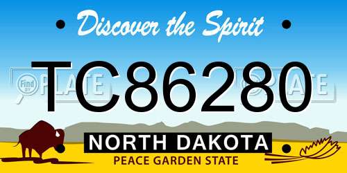 TC86280 North Dakota License Plate