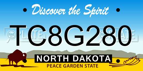 TC8G280 North Dakota License Plate