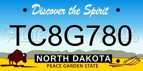 TC8G780 North Dakota License Plate