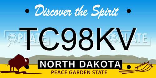 TC98KV North Dakota License Plate