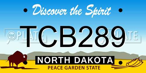 TCB289 North Dakota License Plate