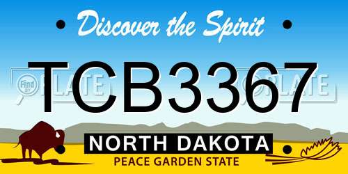 TCB3367 North Dakota License Plate