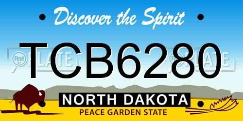 TCB6280 North Dakota License Plate