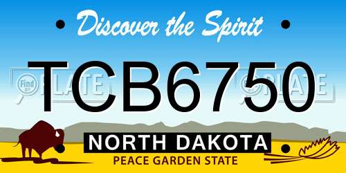 TCB6750 North Dakota License Plate