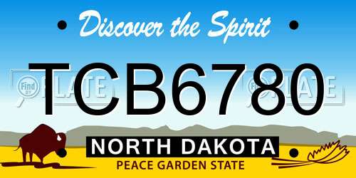 TCB6780 North Dakota License Plate