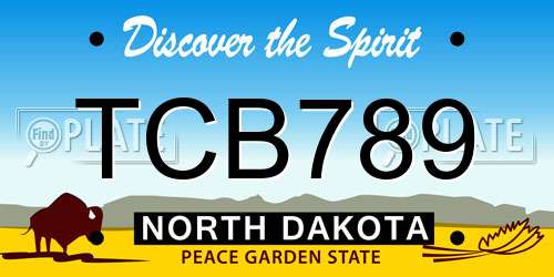 TCB789 North Dakota License Plate