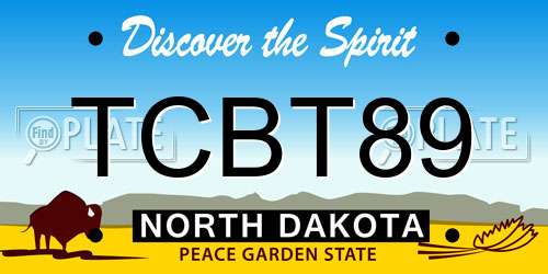TCBT89 North Dakota License Plate
