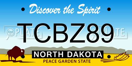 TCBZ89 North Dakota License Plate