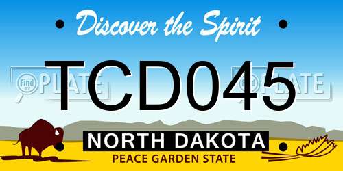 TCD045 North Dakota License Plate