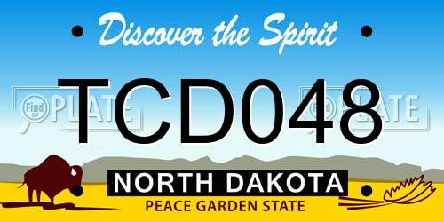 TCD048 North Dakota License Plate