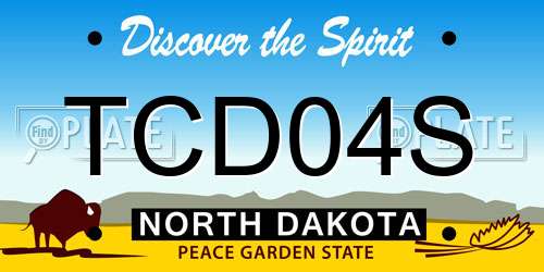 TCD04S North Dakota License Plate