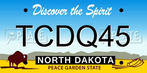 TCDQ45 North Dakota License Plate