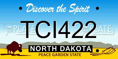 TCI422 North Dakota License Plate