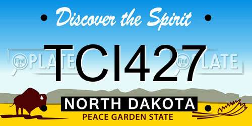 TCI427 North Dakota License Plate