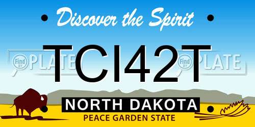 TCI42T North Dakota License Plate
