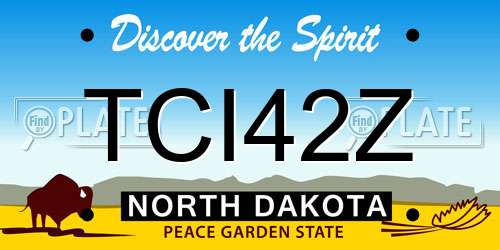 TCI42Z North Dakota License Plate