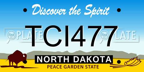 TCI477 North Dakota License Plate