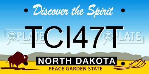 TCI47T North Dakota License Plate