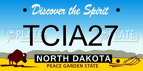 TCIA27 North Dakota License Plate