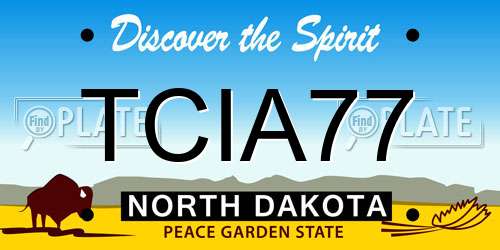 TCIA77 North Dakota License Plate