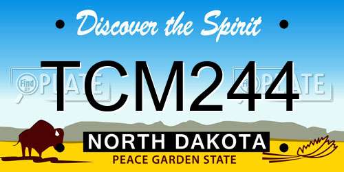 TCM244 North Dakota License Plate
