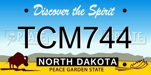 TCM744 North Dakota License Plate